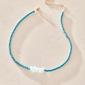 Free People Turquoise Beaded Choker Necklace